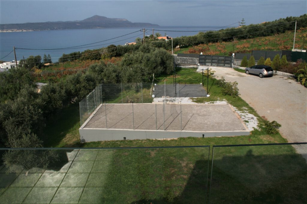 Villa Loftstyle - Außenbereiche, Dachterrasse, Blick über Sandcourt aufs Meer