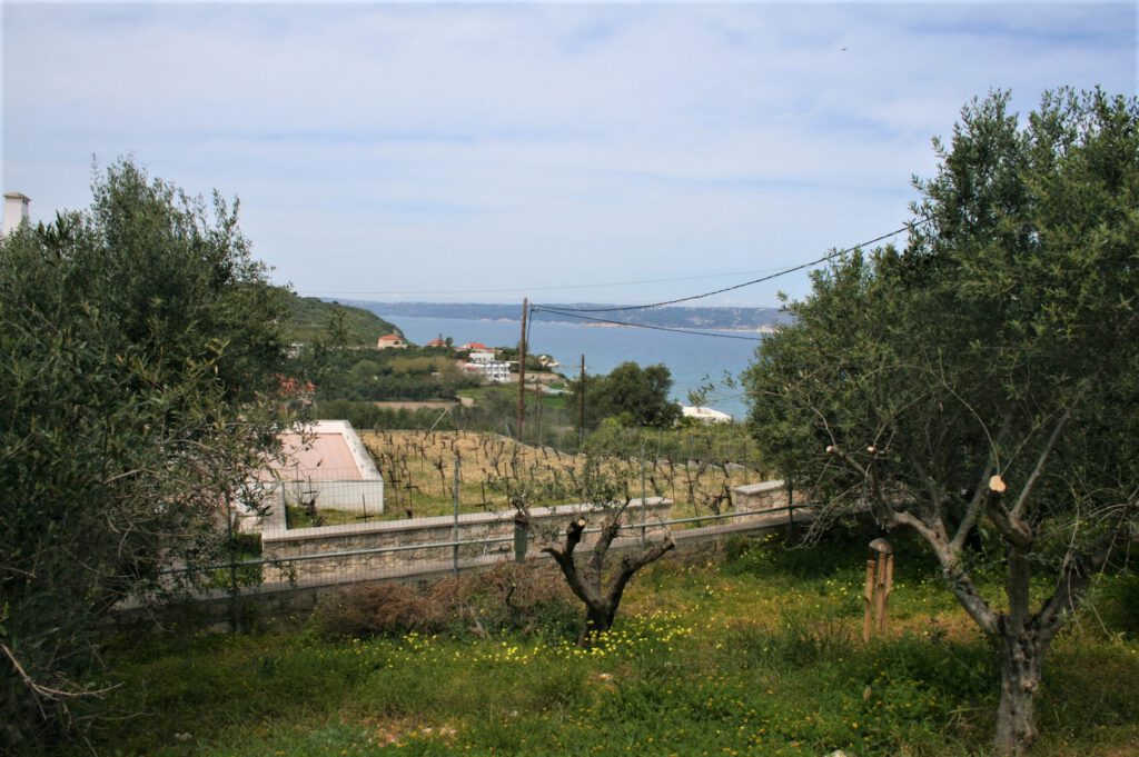 Villa Loftstyle - Außenbereiche, Terrassen, Souda Bay Terrasse, Blick nach Souda